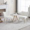 Wahson Samt Sessel Wohnzimmer 2er Set moderner Loungesessel Geplosterter Ohrensessel mit goldenen Metallbeine für Wohnzimmer/Schlafzimmer, Beige