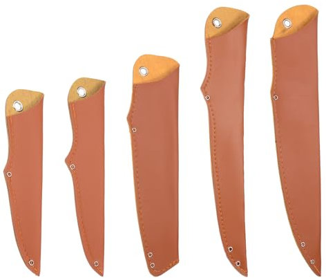 M METERXITY Leather Chef Knife Sheath Set - Pocket Knife Sheath Folding Universal Knife Sheath, Apply to Kitchen Knife (Brown)