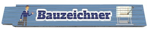 2m Zollstock - mit Beruf - Bauzeichner - Text - Spruch - Glieder-Maßstab - Meterstab bedruckt - Gadget für Männer Opa Papa Vatertag Muttertag Weihnachten Baustelle