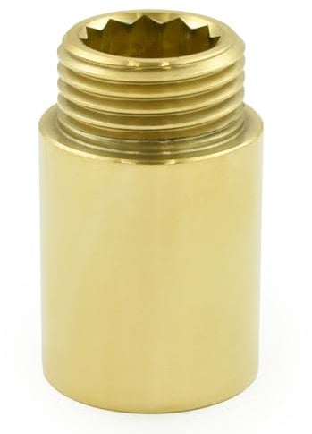 Hot Flow | 30mm Rigid Radiator Valve Extensions 1/2 inch BSP – Unlacquered Brass(Pair)