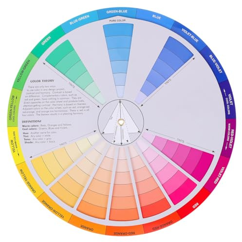 Operitacx Roue Chromatique 23Cm Cercle Chromatique Pour Peinture Mélange Couleurs Nuancier Diagramme Pour Loisirs Créatifs Et Apprentissage