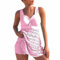 MSIYOW Femme Maillot de Bain Tankini Ensembles Haut Débardeur et Shorty 2 Pieces Bikinis Grande Taille (3XL, Rose Clair)