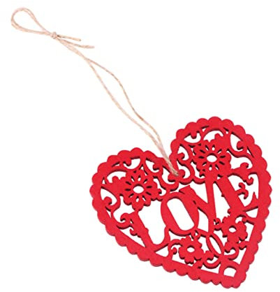 ABOOFAN Dekorative Herzscheiben Aus Holz 30 Stück Herz-hängedekoration Rote Liebesscheiben Aus Holz Für Hochzeit Valentinstag