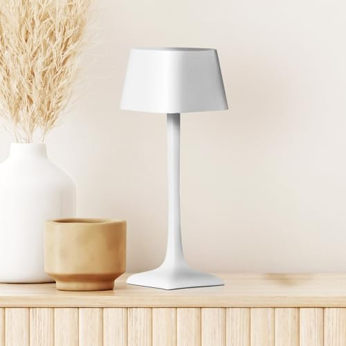 A CA MIA Lampada Led da Tavolo senza Fili, dal design Elegante, Ricaricabile, Ideale per Soggiorno, Studio, Comodino e per arredare la tua Attività