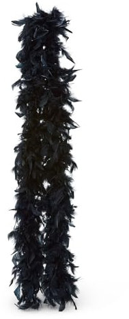 Runesol Schwarz Federboa, 50 Gramm Truthahnfedern, 1,8 m, Boa für Partys, Junggesellinnenabschiede, Faschingskostüme, Konzert Accessoires, Pride, LGBT Paraden Federschal