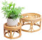 KUTORKILL Set mit 2 runden Boho-Rattan-Pflanzenständern aus gewebtem Rattan, für den Innenbereich, minimalistischer moderner Pflanzenständer, Korbgeflecht, kurzer Pflanzenständer, geeignet für 20,3 cm