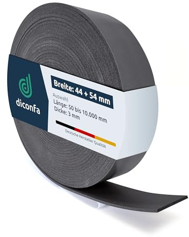 diconfa DACHFENSTER Schaumstoff-dichtung GRAU für Lüftungsklappe kompatibel mit VELUX - WÄHLBAR Breite 44mm, 54mm - Länge 0,05m bis 10m - AUSWAHL 44mm x 800mm - selbstklebend - Made in Germany