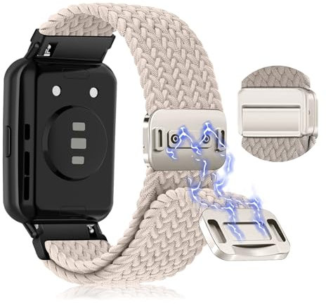 KoGiio Geflochtenes Armband für Huawei Watch Fit 2, Herren Damen Ersatzband Uhrenarmband,Magnetisches Ersatzbänder Kompatibel mit Huawei Watch Fit 2 - Sternenlichtfarbe