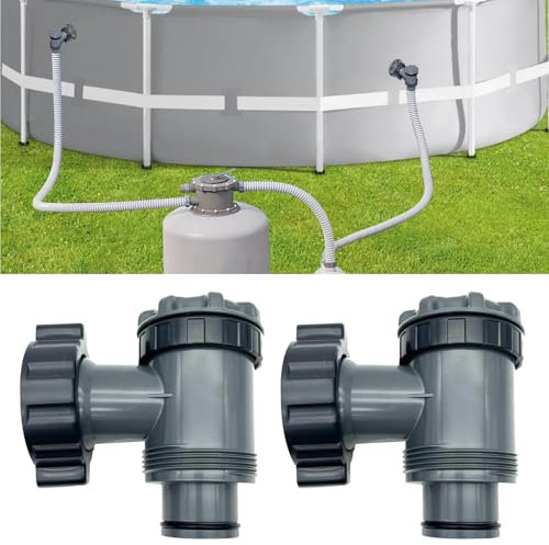 Shunfaji Valvola di ingresso/uscita per compatibile con Coleman, Intex, Bestway, pompa filtro piscina fuori terra, parti di ricambio pompa piscina per tubo da 38 mm pollici (B, confezione da 2)