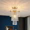 AHXIAOZN Moderne Kleine Kristall Deckenleuchte, E27 Mini Deckenleuchten Gold, 3-Stufen Regentropfen Kronleuchter, K9 Pendelleuchte Dekoration Lichter für Flur Küche Schrank