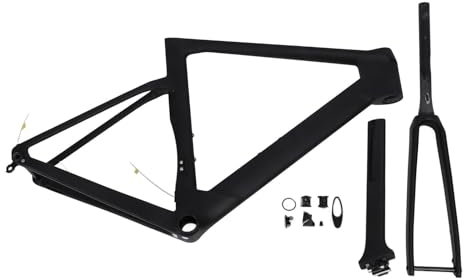 SPYMINNPOO T800 Vollcarbon-Rennrad-Rahmenset, Leichte, Verschlei?Feste Gabel mit Interner F¨¹hrung, Scheibenbremse, Fahrradrahmen-Set (S-51CM)