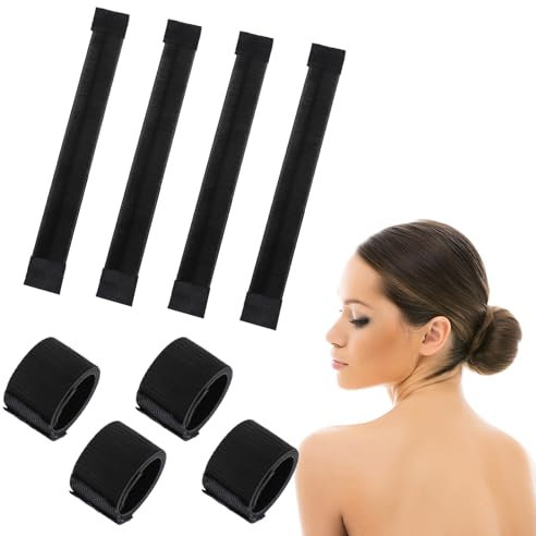 4 Pcs Bun Maker for Long Hair,Fold Wrap Snap-Hair Bun Snap Roll Bun Tool Easy Bun Hair Tool-Kids and Women Ballerina Bun-Shaper Bun Hair Tool