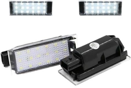 DEMULAX 2Pc LED License Number Plate Light Lamps, for Renault Twingo, for Espace 5 Kangoo Koleos Kadjar Trafic 3, for Clio Megane Twizy Wind LED License Plate Lamp(NO Connection Line)