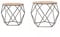 MYWIRE® Couchtisch Sanna - 2er Set moderner Beistelltisch aus Holz & Metall, rund, Industrial Design, ideal für Wohnzimmer, robust & platzsparend (Schwarz)