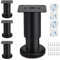 Lrocotanc 4 Pièces Pieds de Meuble réglables, 60 x 80 mm-180mm,Pied de Table Reglable Hauteur Métal,adaptés pour Les Pieds de Meubles sur armoires, Tables et canapés, vis incluses.(Noir) (120MM-180MM)