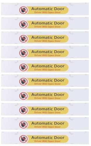 Briny River 10 Stück Automatischer Türaufkleber 12,7 X 2,5 Cm Automatic Door Driver Will Open Door Wasserdichte Vinyl-Aufkleber Autoaufkleber für Auto Fahrzeug Taxi Fenster