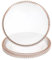 sourcing map 6 sottopiatti rotondi in plastica trasparente, 33 cm, con bordo in perline, per cena, dessert, matrimoni, feste, eventi, decorazione da tavolo, oro rosa