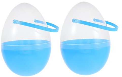 HAWILLOSCH 2 Stück Jumbo Ostereier Aus Kunststoff Riesige Eier In Form Von Eimern Mit Griffen Leere Befüllbare Ostereier Zum Befüllen Von Osterleckereien Partygeschenksuche