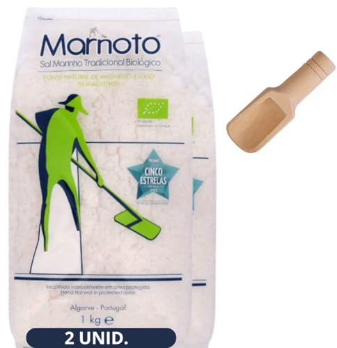 Sal Marina Sin Refinar Natural - Sal Marina - Gruesa, Pura, Ecologica y Rica en Minerales - Sea Salt - con las certificaciones de seguridad alimentaria más prestigiosas, Cosechada a Mano - 2 UND