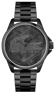Lacoste Orologio con Movimento al Quarzo a Tre Lancette da Uomo Collezione LE CROC con Cinturino in Acciaio Inossidabile Nero, 2011396, Black