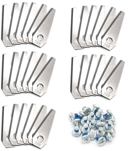 Lames de tondeuses, 30 Pcs Lame Tondeuse Gazon, Lames Durables en Forme de Losange pour les robot tondeuse Bosch Indego, avec Vis