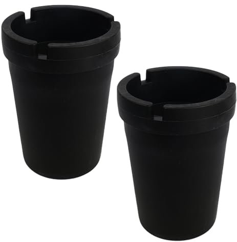 2-Pack Cigarette Butt Bucket – Durable Polypropylene Design with Cupholder Compatibility for Convenient and Odor-Free Disposal