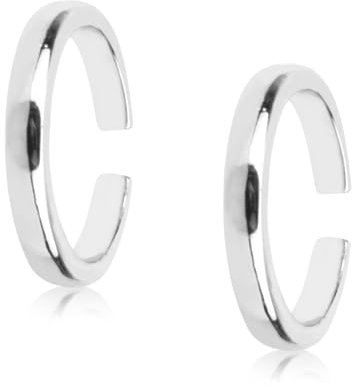 Mikovivi Lot de 2 Bagues D'orteil Ajustables pour Femme, Design Minimaliste Classique Anneau Ouvert Bijoux de Pied Ambiance Estivale (Argent)