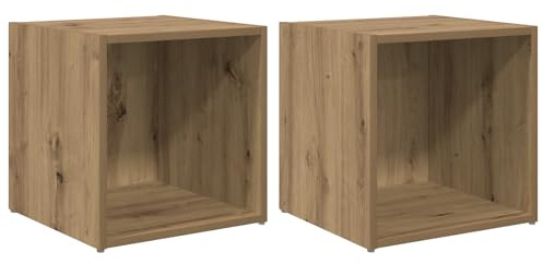 vidaXL TV Cabinet 2 pcs Brown, Modern Rectangular Tv Stand, Durable Entertainment Cabinet, Living Room Storage, Contemporary Media Console, Compact Unit