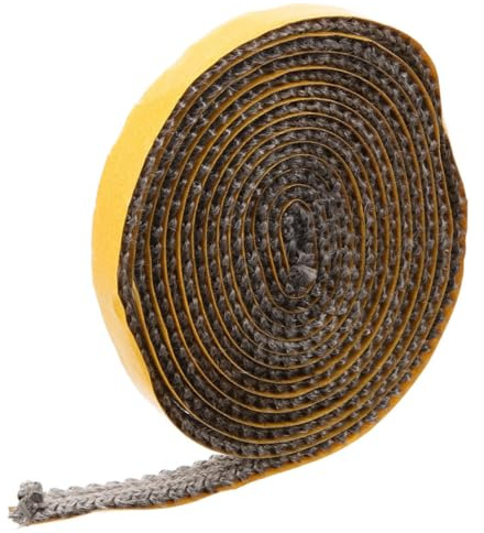 Zerodeko Self-Adhesive Fiberglass Stove Rope Gasket High Temperature Resistant Fire Sealing Cord for Wood Stove Door Fireplace Boiler Industrial Oven Smoke Leak Prevention