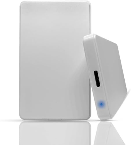 500GB External Hard Drive USB 3.0 Ultra Slim Portable HDD Memory Expansion - 2.5 inch Hard Disk Storage & Backup Compatible with mac Laptop/PC/Desktop/PS4/PS5 - White