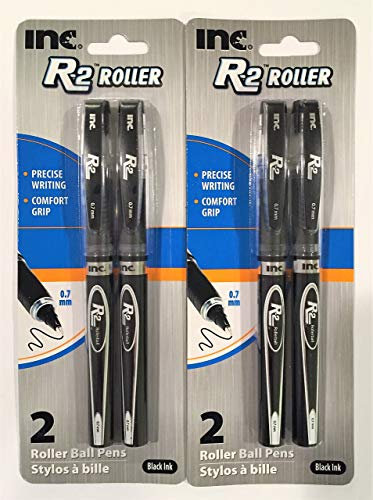 Inc. R 2 Packungen von 2 Rollerball Schreibgeräte, 0,7 mm schwarz Tinte – (4 Stifte im Lieferumfang enthalten)