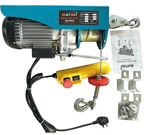 KATSU Electric Hoist Lift Upto 500KG Overhead Electric Hoist 220V 18M Electric Wire Hoist Remote Control Garage Auto Shop Overhead Lift