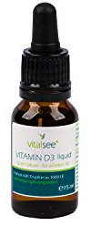 Vitalsee VITAMIN D3 liquid Tropfen – 1000 I.E. pro Tropfen – 15 ml MCT-Öl – glutenfrei, laktosefrei, ohne Zusätze – in Tropfflasche