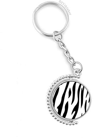 DIYthinker Zebra-Tier-Kunst-Korn-Illustration Muster Drehbare Schlüsselanhänger Ringe 1.2 Zoll x 3.5 Zoll Mehrfarbig