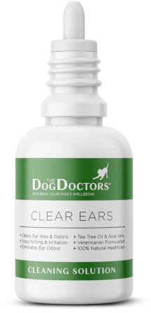 The Dog Doctors Clear Ear Drops - Ear Cleaner For Dogs For Waxy Ears, Odours, Head Shaking & Scratching, Gentle Ear Hygiene Support for Dogs & Puppies, Easy Daily Ear Cleaning Use - Ear Drops For Dogs