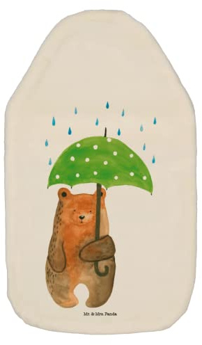 Mr. & Mrs. Panda Wärmflasche Bär Regenschirm - Geschenk, Körnerkissen, Pärchen, Liebesbeweis, Teddybär, Teddy, Wärmflasche mit Bezug, Partner, Kleine