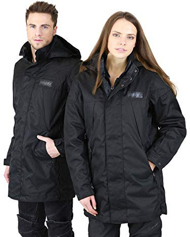 Nerve Shop Motorradjacke Herren Winter Sommer Textil Scooter Jacke Wasserdicht mit Protektoren Männer Protektorenjacke Lang - schwarz - L