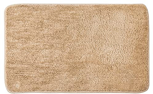 MIULEE Teppich Badematte Badezimmerteppich Bettvorleger rutschfest Badteppich Badvorleger Saugfähige Duschvorleger Waschbar Fussmatte für Wohnzimmer Schlafzimmer Badezimmer 50x80 cm Beige
