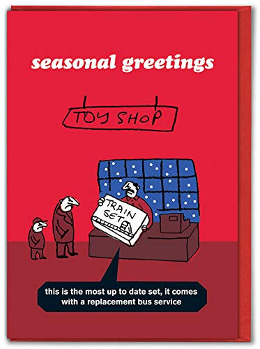Modern Toss Official Funny Christmas Cards -'Bus Replacement Card' - Hilarious Xmas Cards For Friends Mates Him Her Men Women Mum Dad - Sold By Brainbox Candy