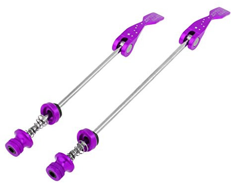 Inzopo Ein Paar ultraleichte Titan-Schnellspanner-Achsen-Fahrradspieße für Rennrad, Mountainbike, Fahrrad, langlebig, Violett