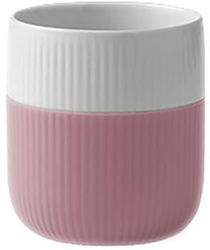 Royal Copenhagen Becher Fluted Contrast Rose Porzellan/Silikon Weiß-Rosa, Fassungsvermögen: 33cl, 1057091