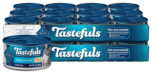 Blue Buffalo Tastefuls Natural Pate Wet Cat Food, Chicken Entrée 3-oz cans (Pack of 24)