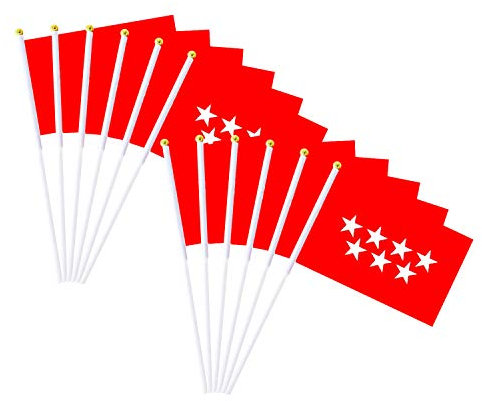 Durabol 12PCS Bandera de Mano de Comunidad Madrid Comunidades autónomas de España (20X30CM) (C.Madrid)