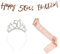 jenich 3er Set Happy 50 Birthday Geburtstag Schärpe Geburtstags Krone 50. Geburtstag Kristall Tiara Krone Happy 50th Birthday Banner Girlande für 50. Geburtstag Party Deko Accessoires Geschenk