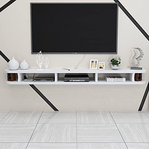 Wall-Mounted TV Cabinet, Floating TV Cabinet, Wall Background Organizer, Storage DVD Player, Router, Large-Capacity Storage/B / 140cm