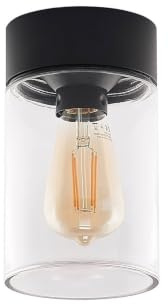 Arcchio Plafonnier Liljana à intensité variable (Moderne) en Noir Verre (1 lampe,à E27), saillie plafonnier lampe