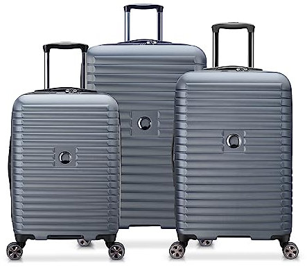 DELSEY PARIS Cruise 3.0 Hardside Erweiterbares Gepäck mit Spinner-Rädern, Grau (Graphite//Nature's Delight), 3-Piece Set (21/24/28), Cruise 3.0 Hardside erweiterbares Gepäck mit Spinnrollen