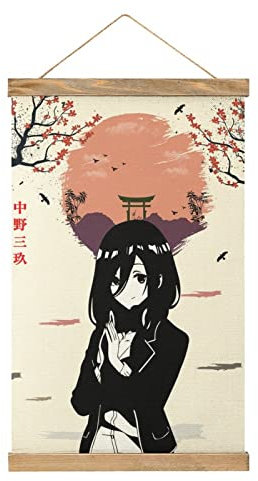 TTOOXZ Miku Nakano Magnetische Schnörkeln, Vintage-Manga-Kleiderbügel, Poster, DIY, Wandstoff, Dekoration, hängende Gemälde, Rahmen-Set, Halter für Wohnzimmer