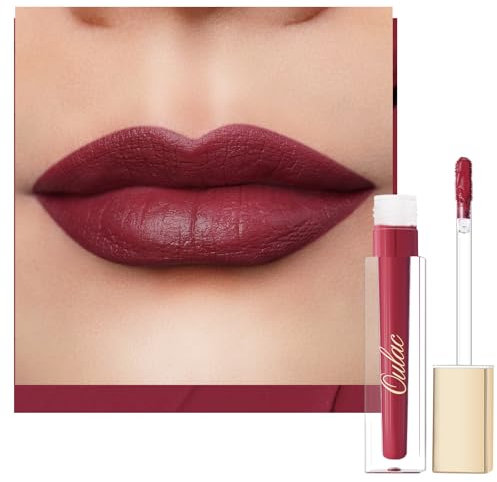 Oulac Flüssiger Matt Lippenstift, Pflaume Lippenstifte, Langanhaltend mit Kussechter, Intensiver Farbabgabe, präzisem Applikator, Mattem Finish, Vegan Clean Beauty Liquid Matte 4,5 ml (M22)