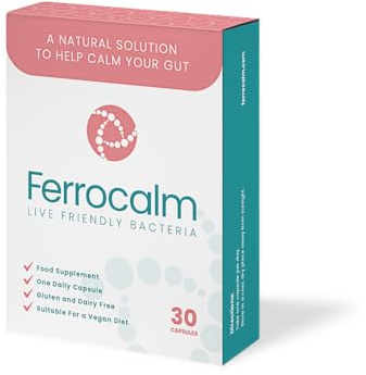 Ferrocalm Advanced Gut Health Probiotic Capsules, 30 Capsules | Contains Streptococcus thermophilus FX856, Developed for the Gut During Periods of Stress, Vegan, Gluten & Dairy Free